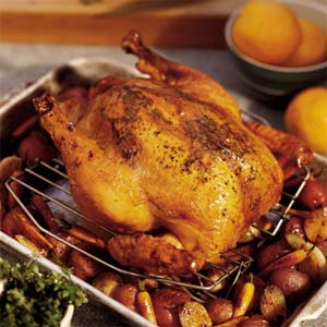 Pears with Cranberry Gravy in American Roasted Chicken Recipe Easy ...