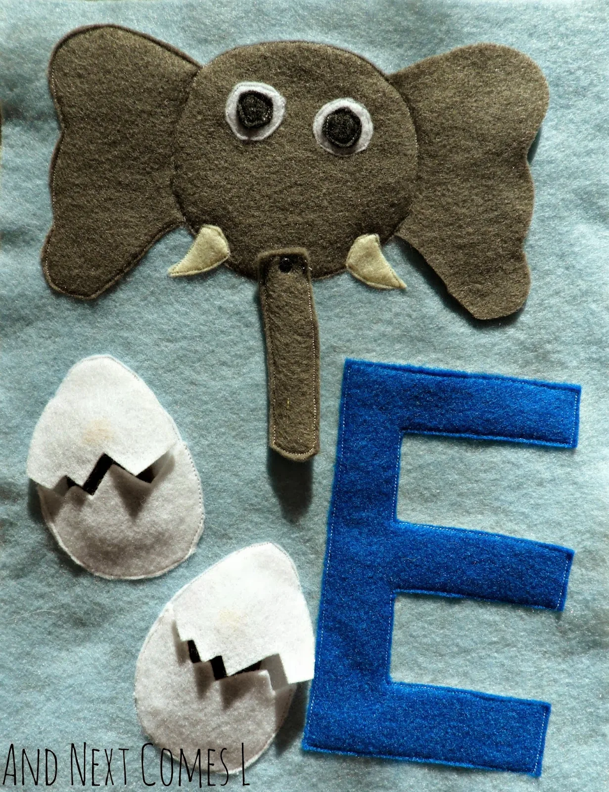 How to make a letter E themed quiet book page for an ABC quiet book