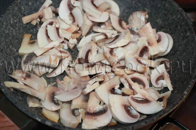 рецепт салата с ветчиной и грибами с пошаговыми фото