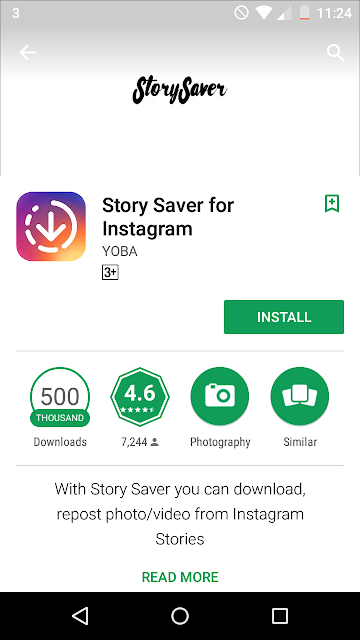 Cara Download Video Instagram Stories Orang Lain dengan cara download story save for instagram di playstore