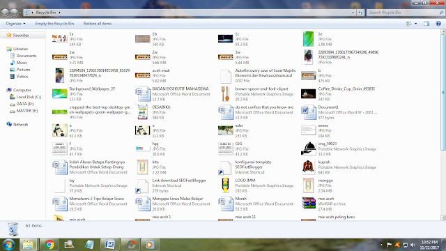 Cara Kembalikan Data Terhapus di Recycle bin Cara Kembalikan Data Terhapus di Recycle bin