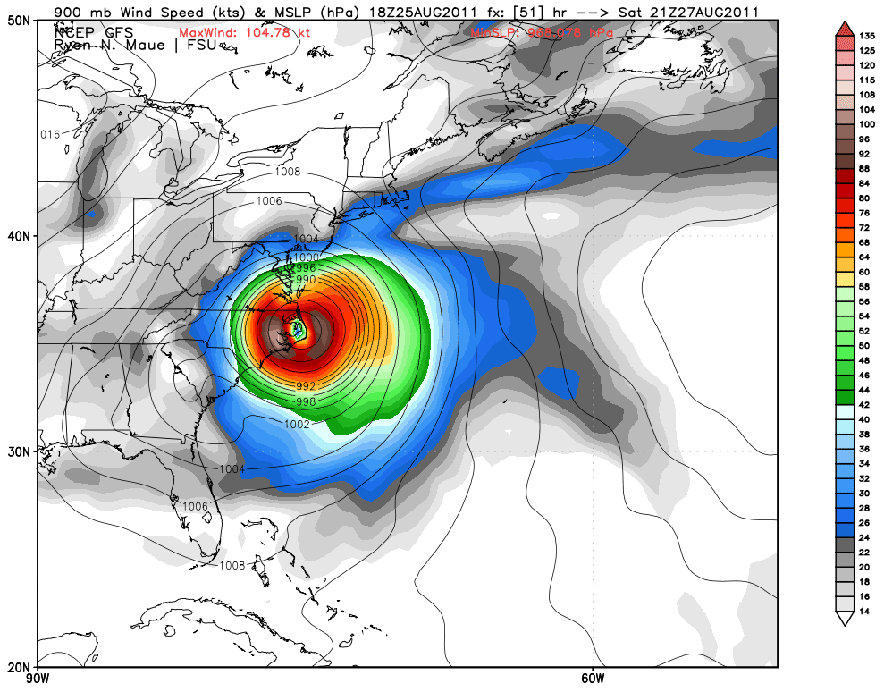Predict Weather Hurricane Irene Impacts Baltimore/Washington Area