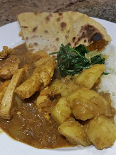 Home made curry and side dishes