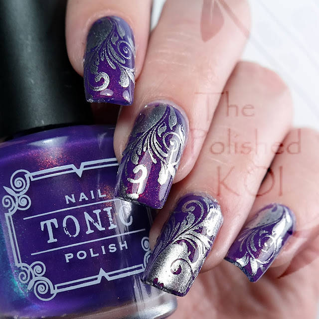 Tonic Polish - Empress; swirl nail art