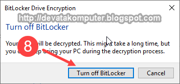 Gambar 15 - Cara Menonaktifkan BitLocker di Windows 10