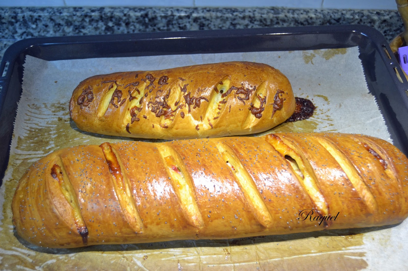 Mi Diversión en la cocina Pan de brioche relleno de jamón queso