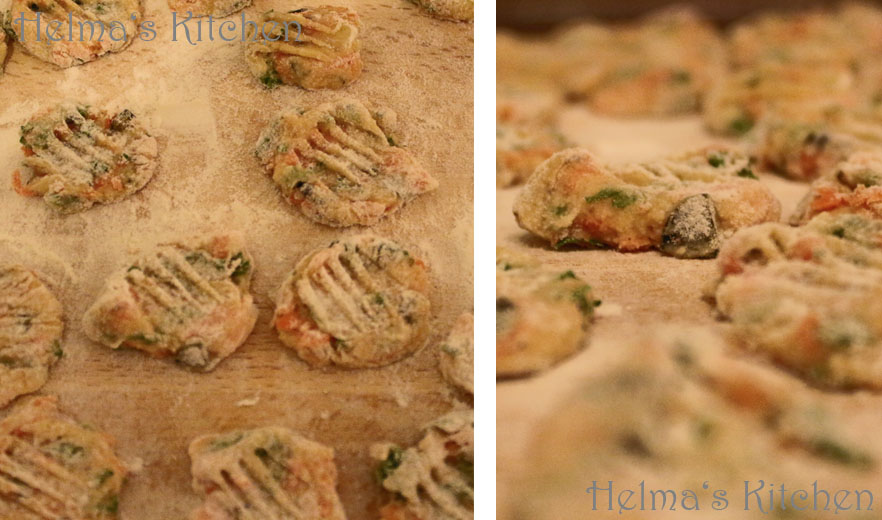 Helma&amp;#39;s Kitchen: Möhren-Petersilien-Gnocchi mit Chili-Käse-Sauce