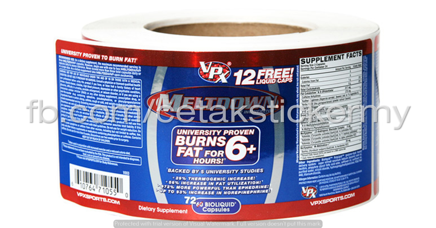 Sticker/ Label Printing Kuala Lumpur, Malaysia Metallic Sticker