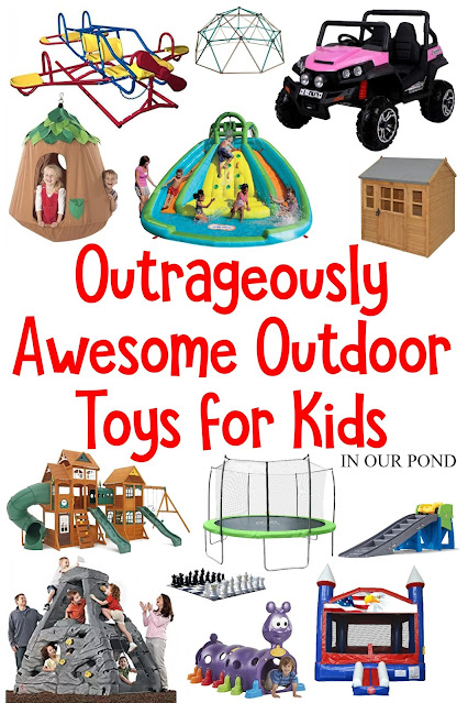 These are the best, most envy-worthy toys for the under-10 crowd.  Put any one of these toys in your backyard and impress your friends with how much you love your child.  A gift guide from In Our Pond.