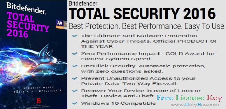 Bitdefender total security 2017 key