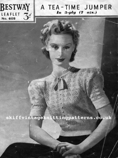 The Vintage Pattern Files: 1930's Knitting - Tea Time Jumper