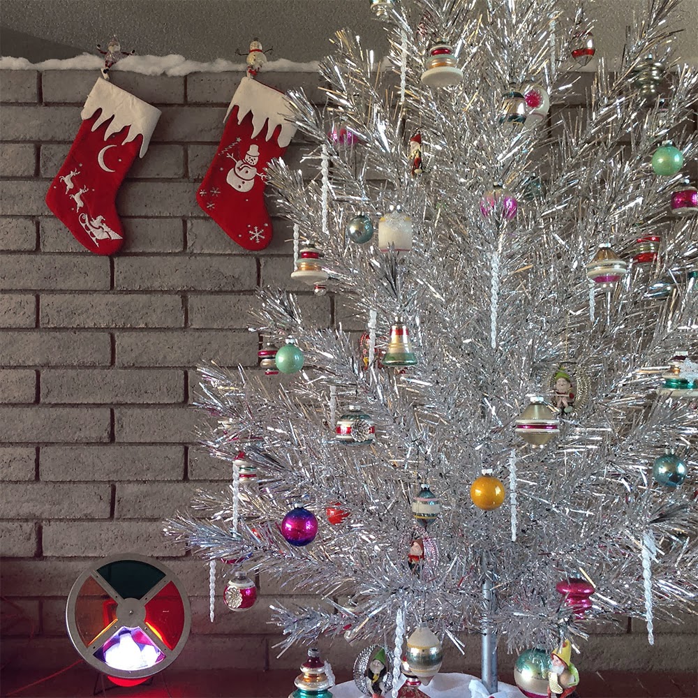 Bindlegrim (Holiday Artist and Author) Big Shiny Aluminum Tree