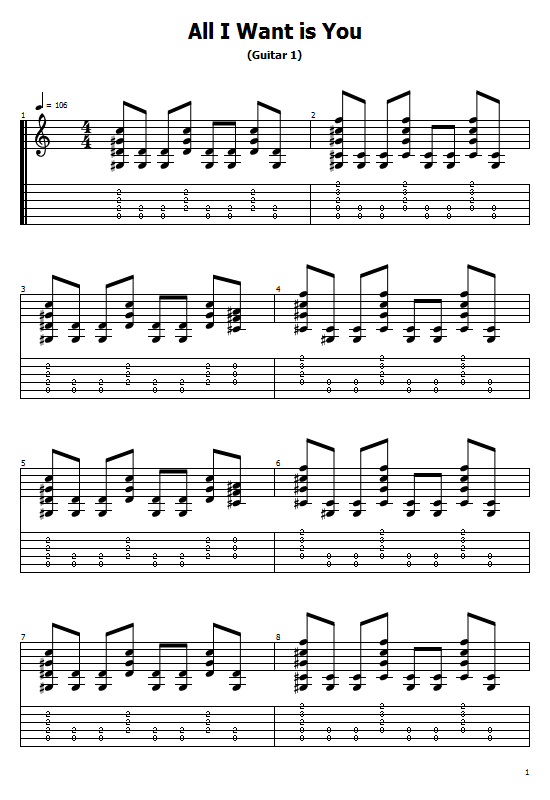 All I Want Is You Tabs U2 - How To Play All I Want Is You - U2 Chords On Guitar Online