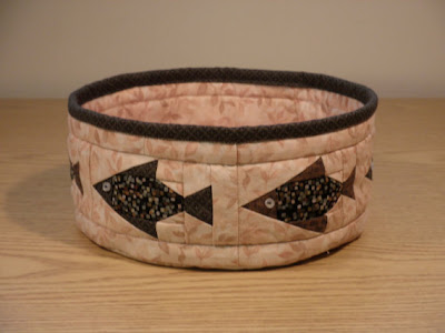 quilted bowl with fish pattern