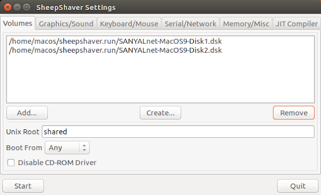 Supratim Sanyal's Blog: Mac OS 9 SheepShaver Configuration for Hard-Disk only volumes (CD ROM volume removed)