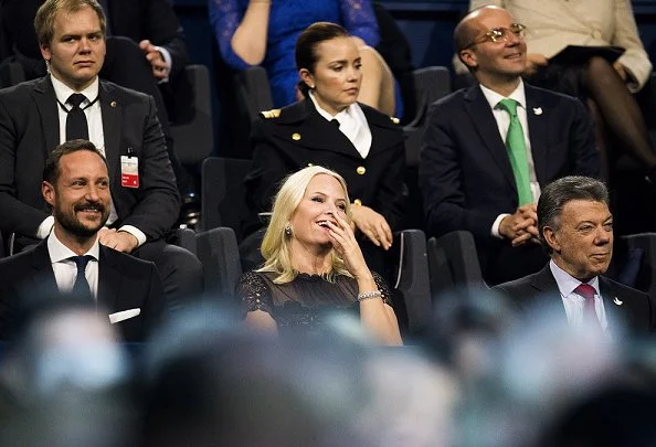 Crown Princess Mette-Marit, Crown Prince Haakon and Colombian President Juan Manuel Santos attend the 2016 Nobel Peace Prize Concert