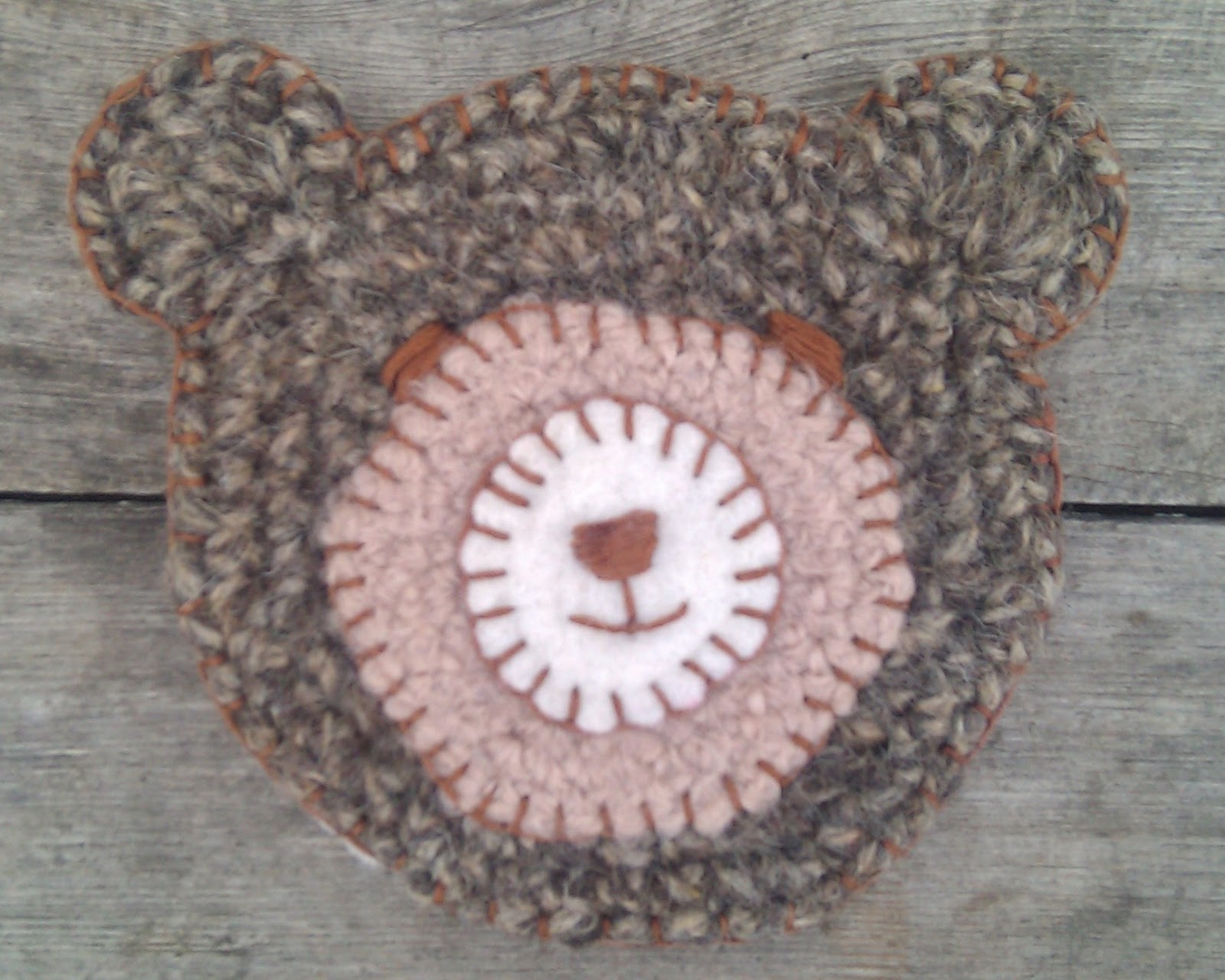 Carleta's Creations: FELTED PENNY RUG BEAR COASTER