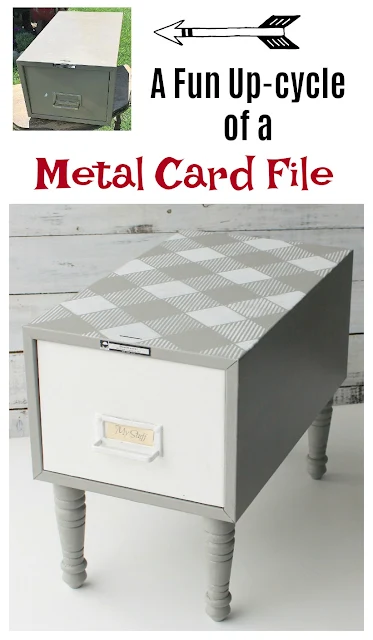 Upcycled and Repurposed Garage Sale Metal Card File