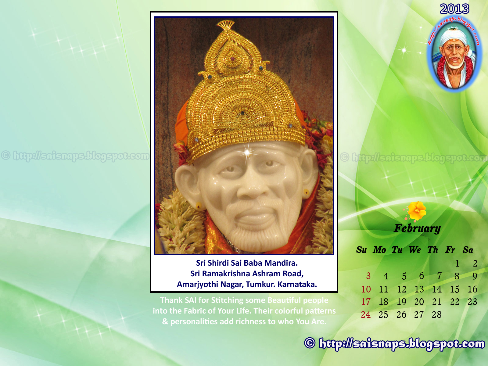 Sai In My Breath New Year 2013 Sri Shirdi Sai Baba Wallpapers.