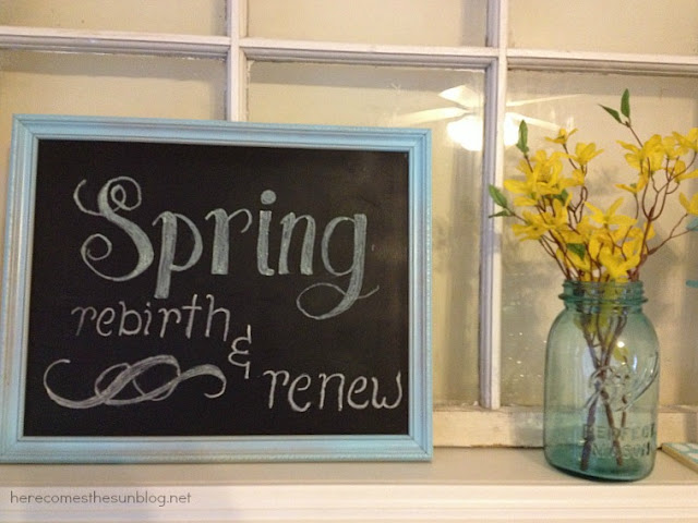 Here Comes the Sun: Spring Mantel