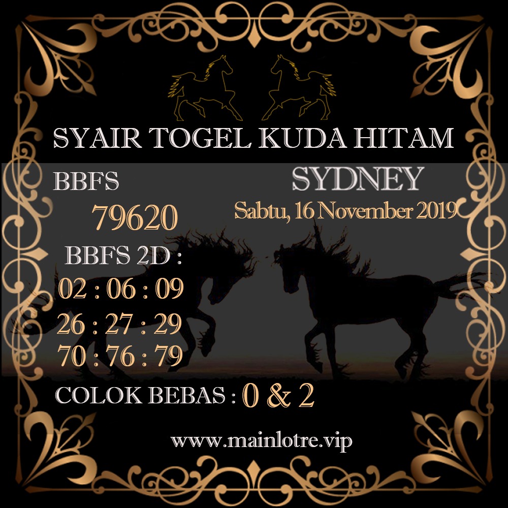 KODE SYAIR SYDNEY SABTU 16 NOVEMBER 2019 ~ KODE SYAIR KALONG