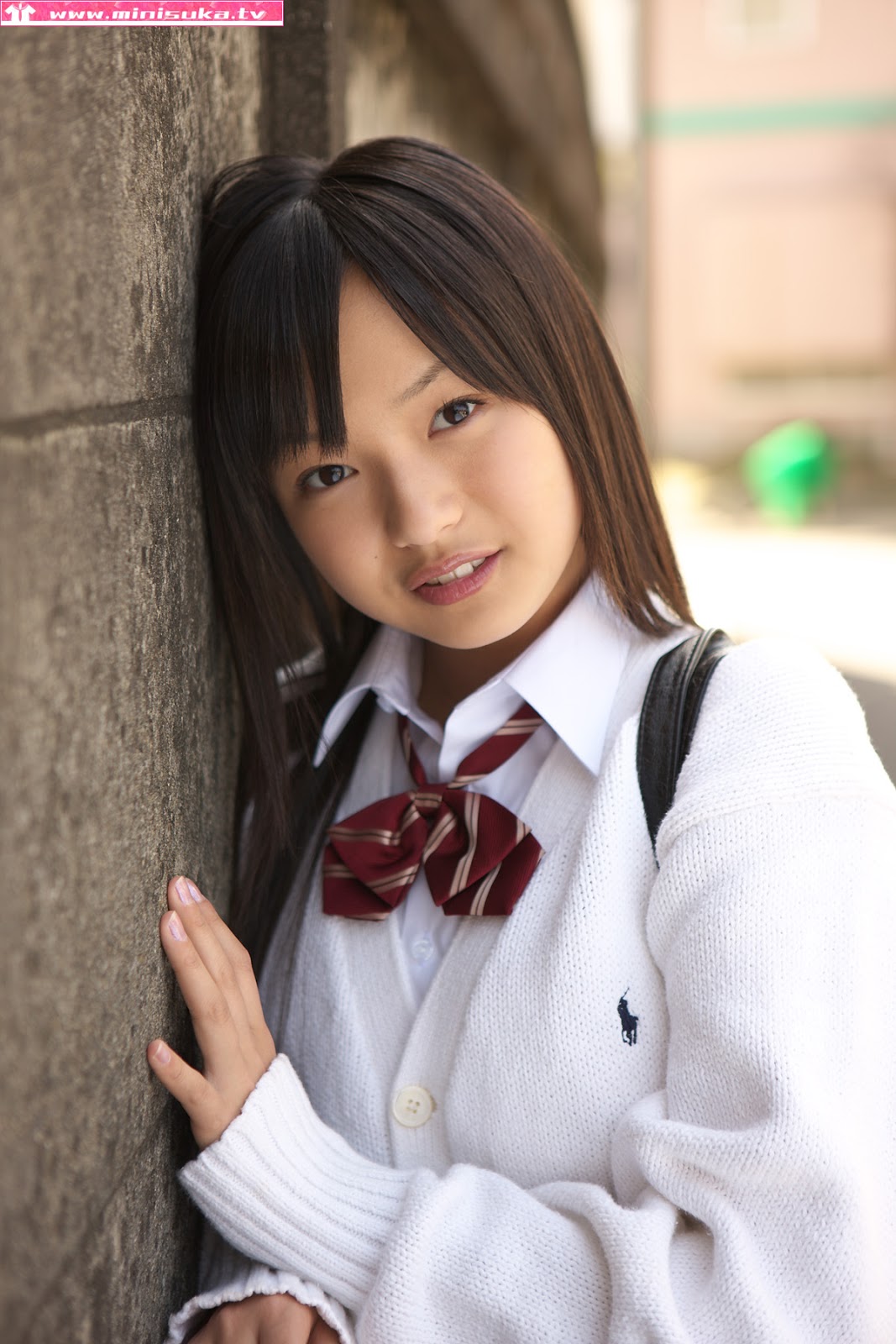 Mayumi Yamanaka Japanese Cute Idol Sexy Schoolgirl Uniform Sitting On The School Table At School