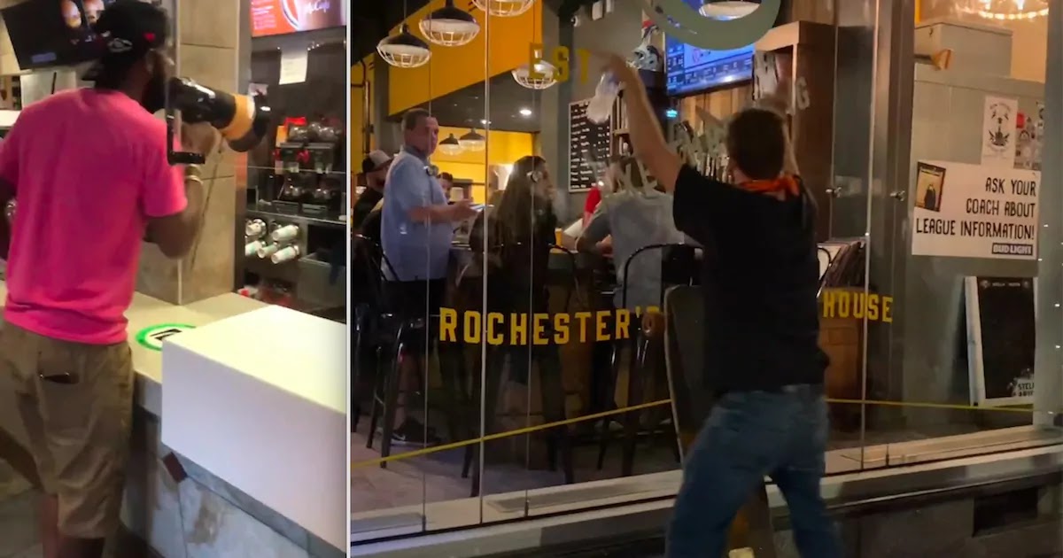 Videos Show BLM Protester Shouting 'F- You White People' At Diners In Pittsburgh And Restaurant Being Vandalised In New York