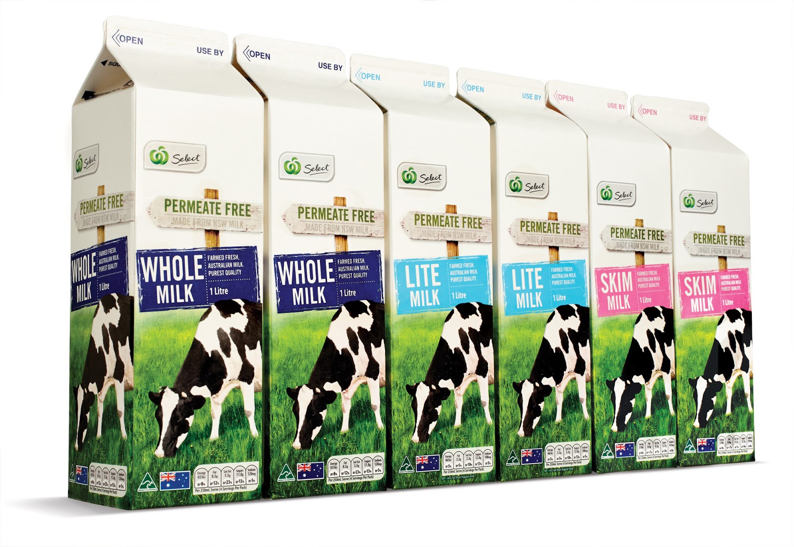 Woolworths Select Fresh Milk on Packaging of the World - Creative