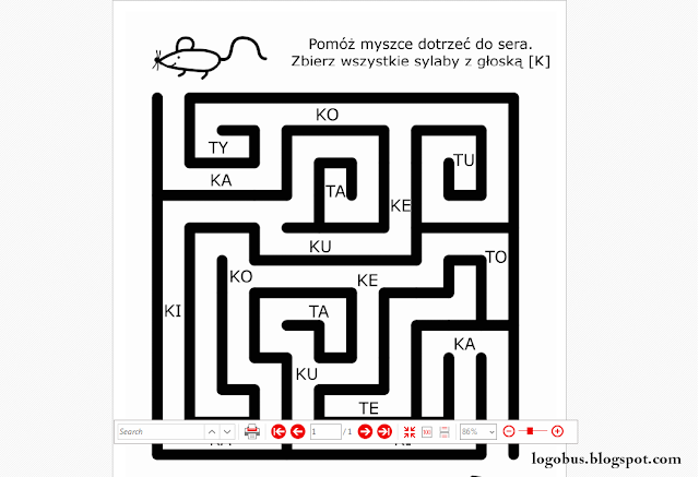 Logopedyczny labirynt z głoską [K] - Gabinet Logopedyczny Logobus