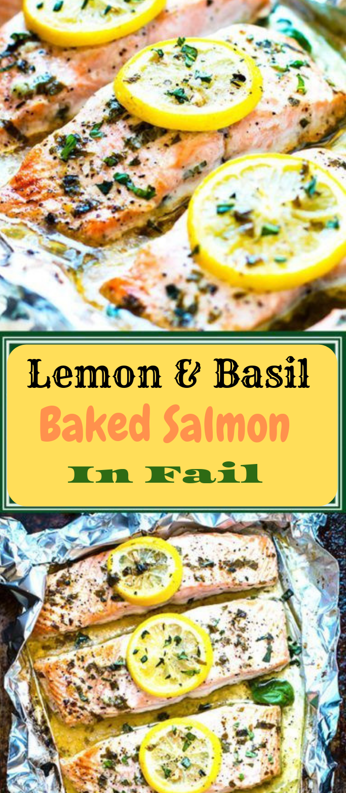 BASIL & LEMON BAKED SALMON IN FOIL #dinner #healthyeating