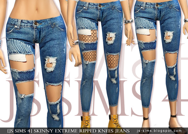 Sims 4 CC's - The Best: Ripped Skinny Jeans for Females by JS Sims 4