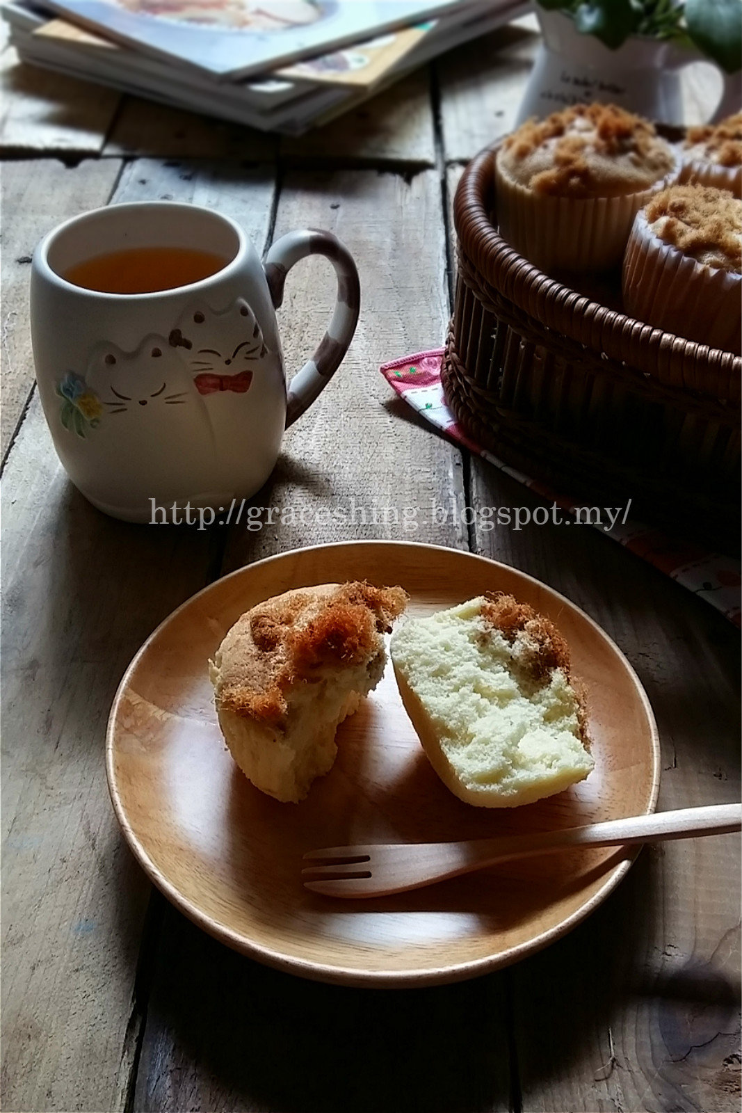 Grace's Blog 欣语心情 肉松老式鸡蛋糕 Pork Floss Old Fashioned Sponge Cake