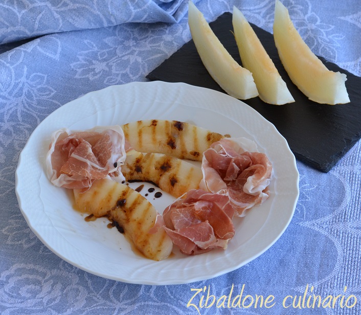 Zibaldone culinario Melone bianco grigliato e prosciutto crudo