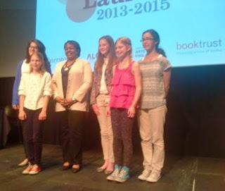 Teenagers with 8th Children's Laureate, Malorie Blackman