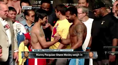 Manny Pacquiao vs Shane Mosley live weigh-in