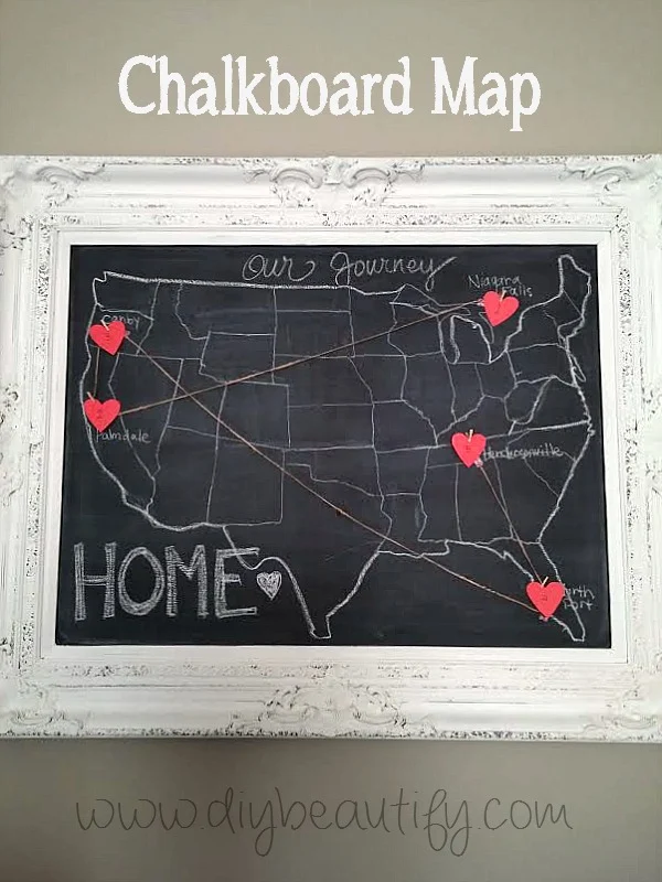 Chalkboard Map at DIY beautify