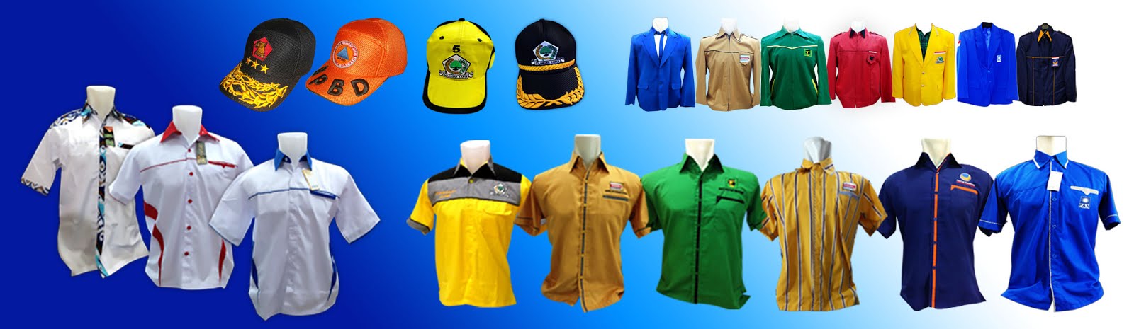 seragam kemeja baju pakaian kaos jaket topi seragam wearpack partai promosi konveksi desain sendiri