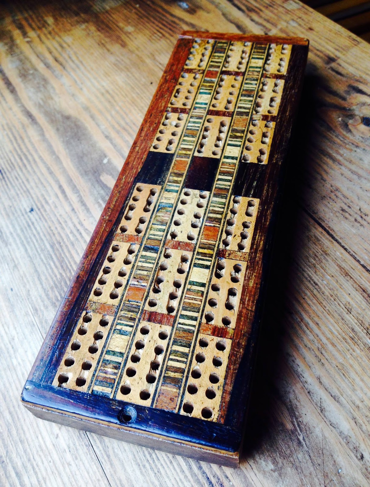New Vintage Style Wooden Cribbage Board & Pegs Crib Board For Pubs Clubs Bar 