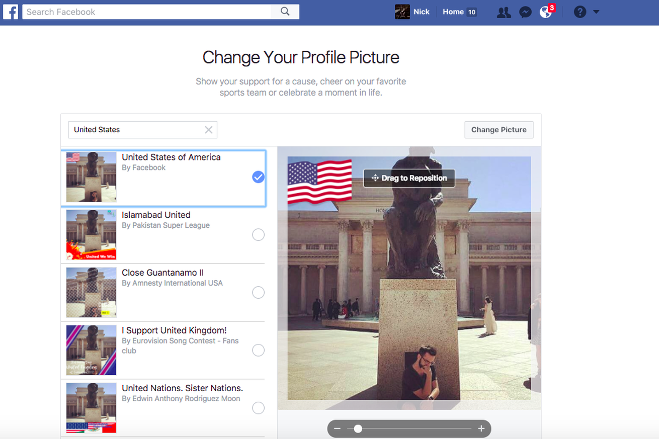 Facebook Add Almost 200 Flags to Profile Frames
