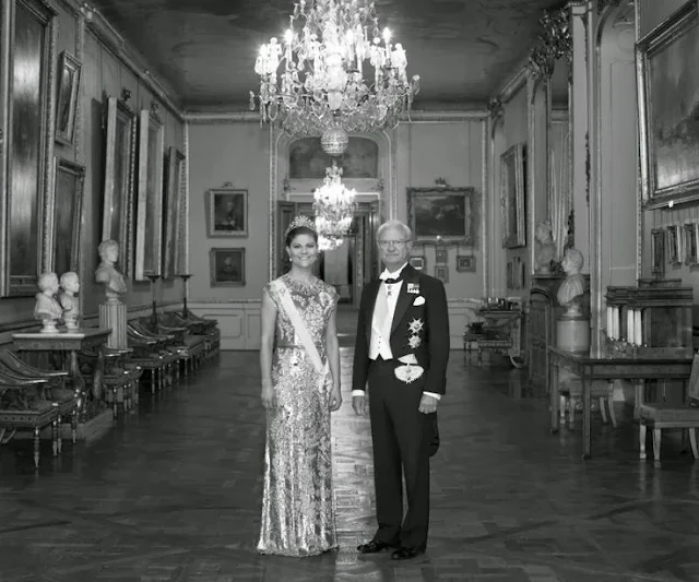 New Official  Photo of King Carl Gustaf with Crown  Princess Victoria