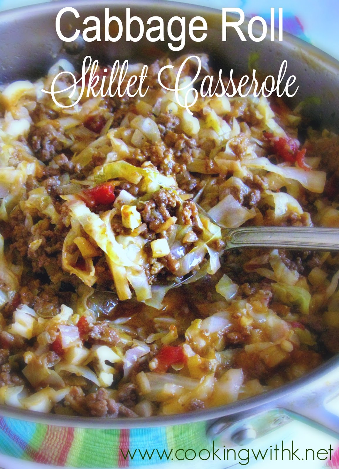 cooking with k  cabbage roll skillet casserole  with a low