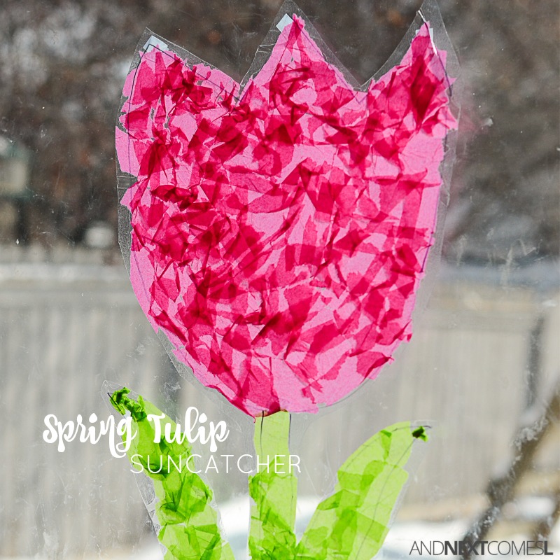 Tulip Suncatcher {Spring Craft} And Next Comes L Hyperlexia Resources