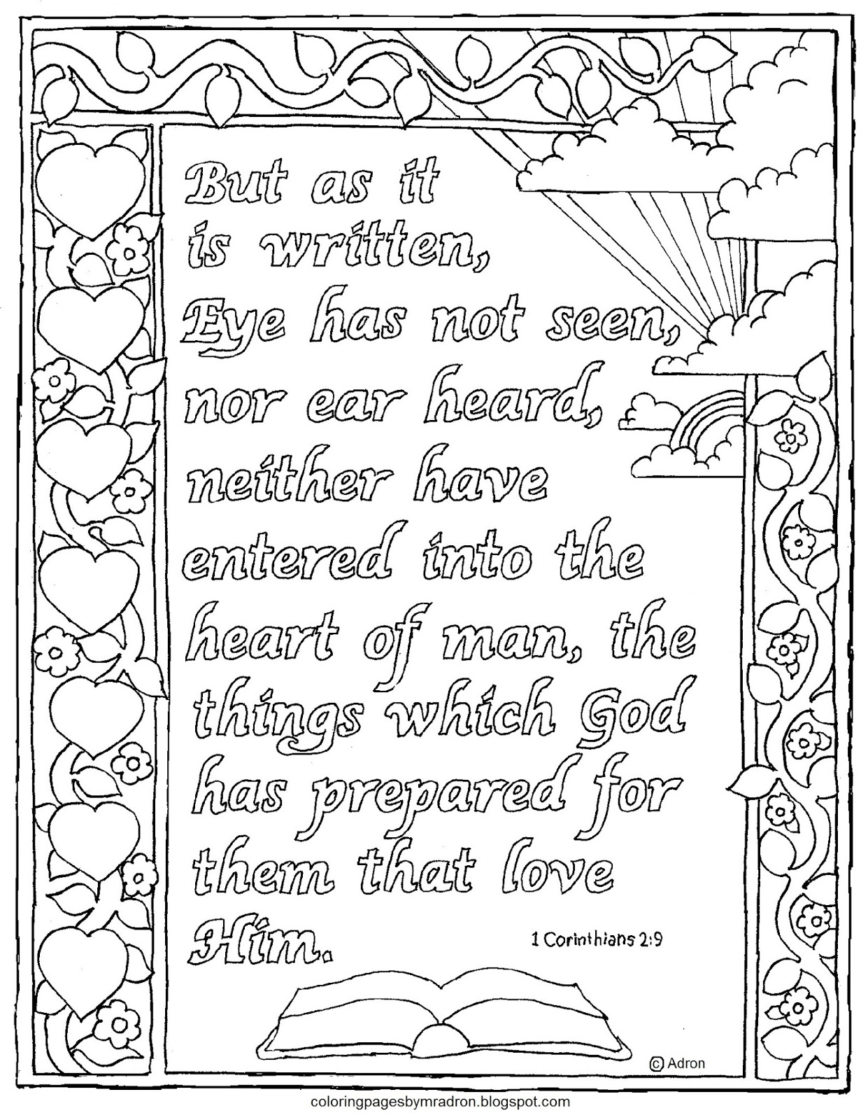 Gambar Coloring Pages Kids Adron 1 Corinthians 2 9 Printable Page di