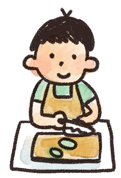 料理のイラスト 料理をしている男の子 ゆるかわいい無料イラスト素材集