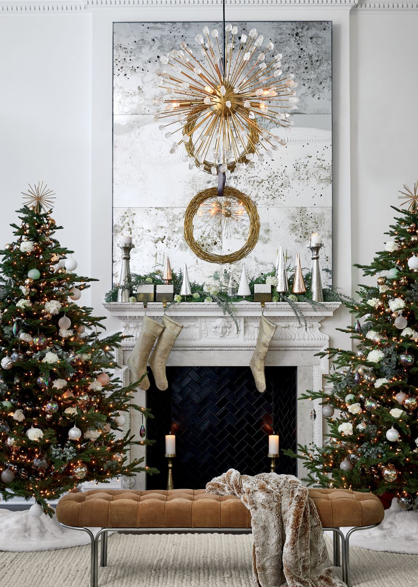 CB2 paz metallic glass trees set of 4