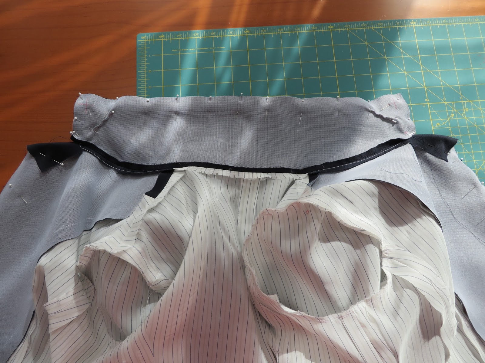 today's agenda: Sewing the Lining to the Outer Jacket