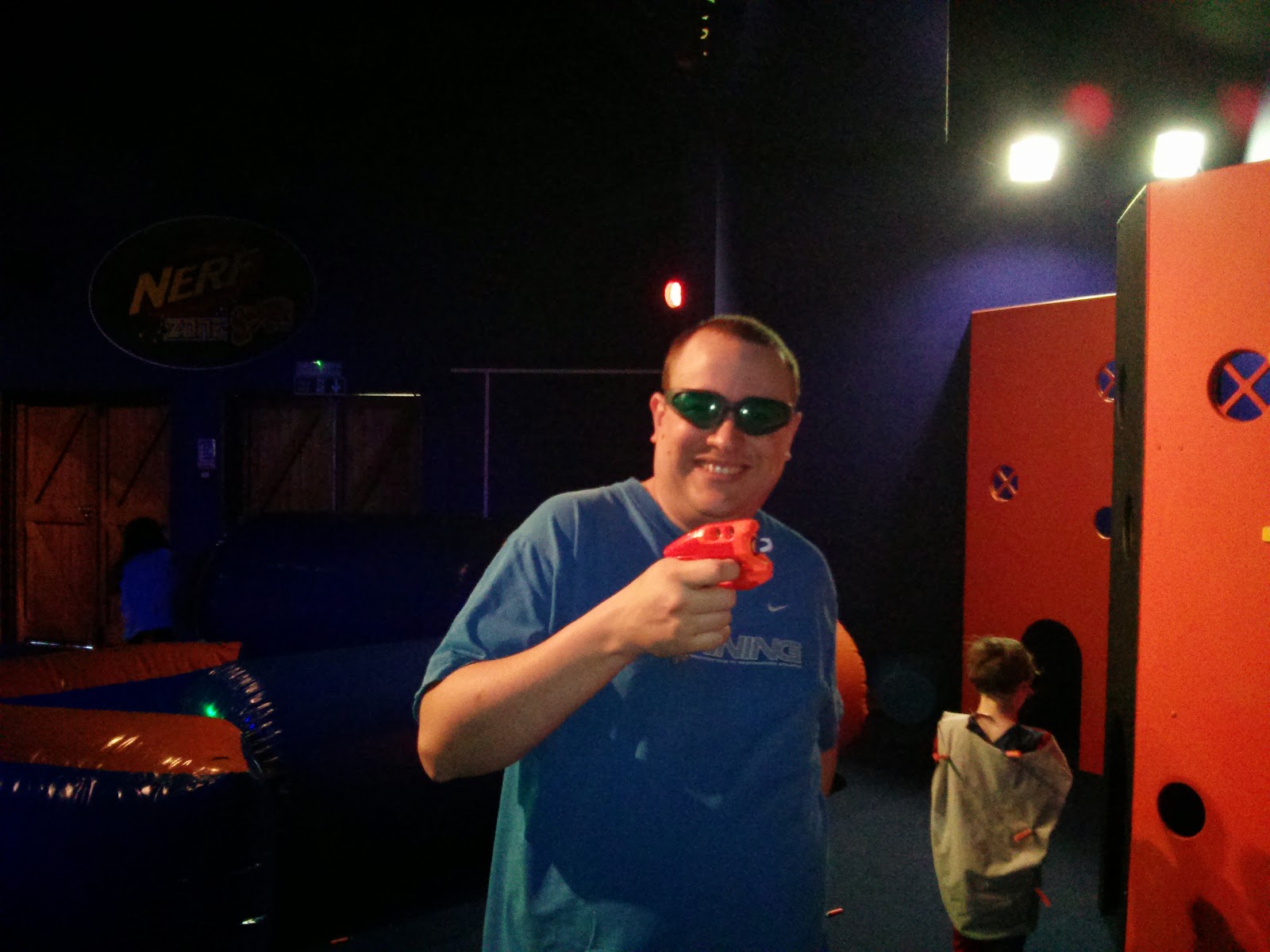 Daddy at the Nerf Party Gullivers Land Milton Keynes