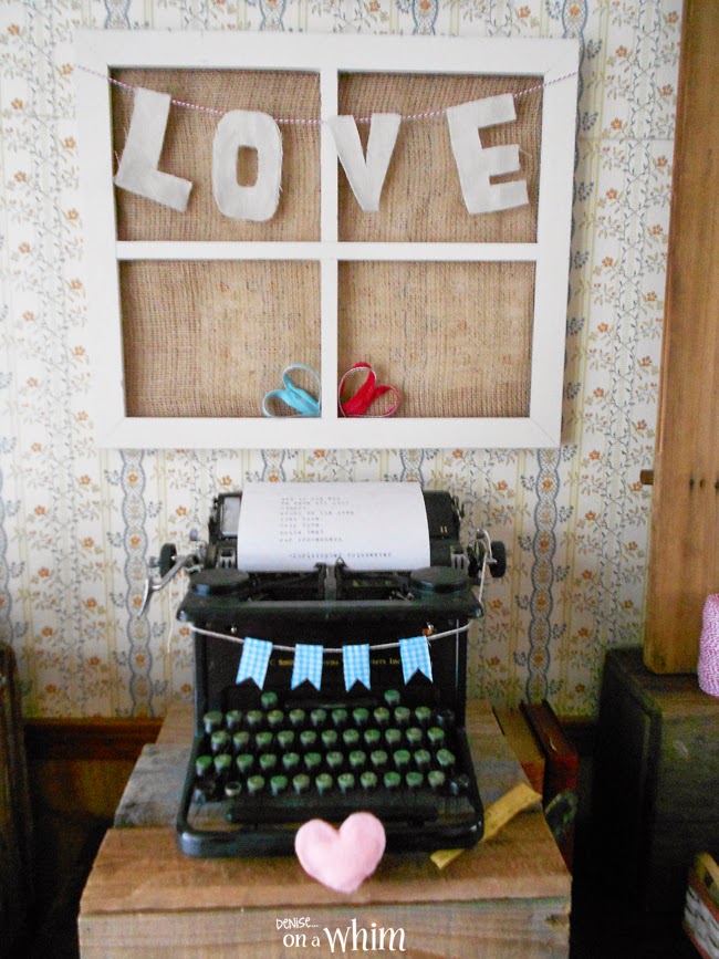 Valentine Vignette with a Vintage Typewriter from Denise on a Whim