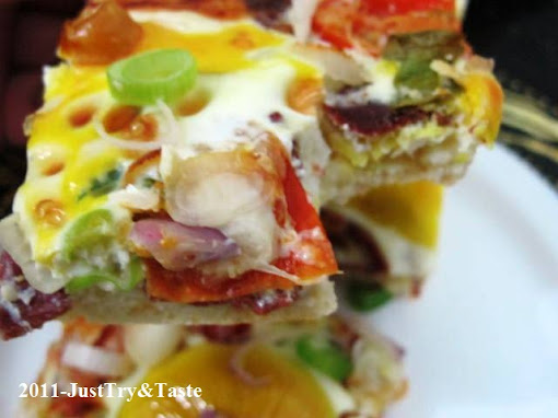Obsesi Roti 11: Pizza Telur, Daging Asap, Tomat Cherry  & Keju