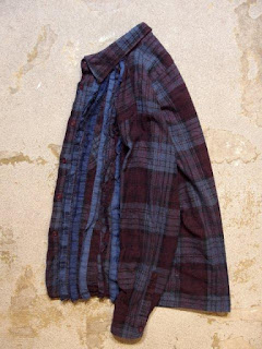 REBUILD BY NEEDLES "Ribbon Flannel Shirt - Indigo Dye & Black Dye" Fall/Winter 2015 SUNRISE MARKET